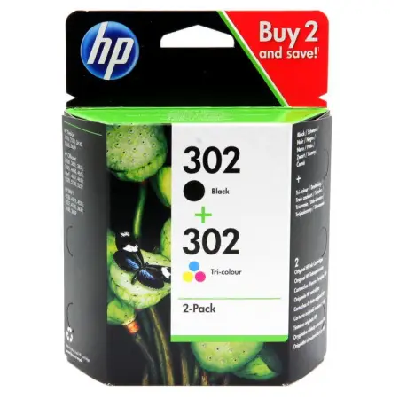 Tusz HP 2-Pack 302 | 1 x 3,5ml + 1 x 4ml | black + tri-color