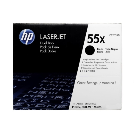 Zestaw dwóch tonerów HP 55XD do LaserJet P3015, M525 | 2 x 12 500 str. | black-4507826