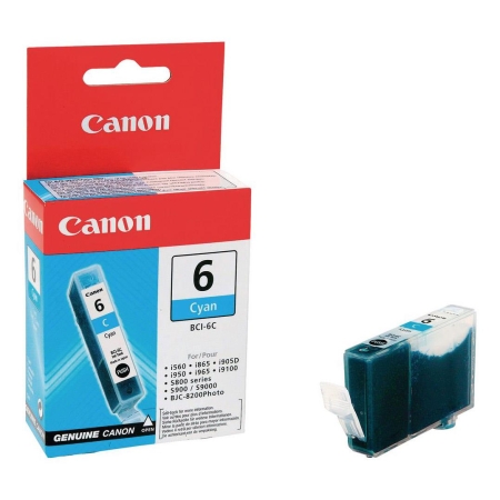 Tusz Canon  BCI6C  do S-800/820D/830D/900, i-560/950, BJC-8200 | cyan