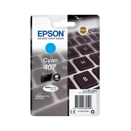 Tusz Epson 407 do WF-4745DTWF | 20,3 ml | Cyan