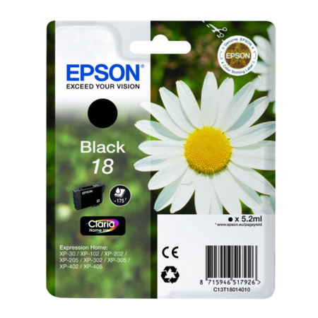 Tusz Epson T1801 do  XP-102/202/302/305/402/405 | 5,2ml |  black