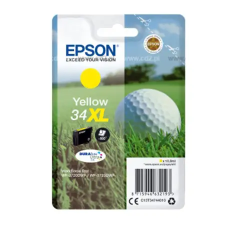 Tusz Epson 34 XL do WorkForce Pro WF-3720DWF/3725DW | 950 str. | 10,8ml | yellow