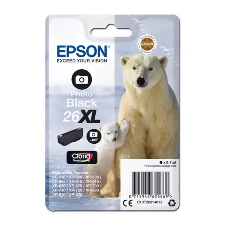 Tusz Epson T2631 do XP-600/700/800 | 8,7ml | photo black