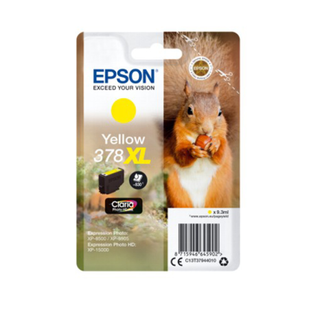 Tuszy Epson 378XL Claria  Photo HD| Yellow | 9,3 ml