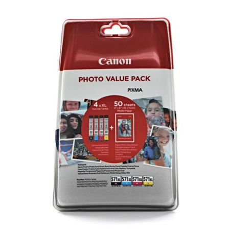 Tusz Canon CLI-571CMYK XL + 50x PP-201 do Pixma MG5750/6850 | CMYK